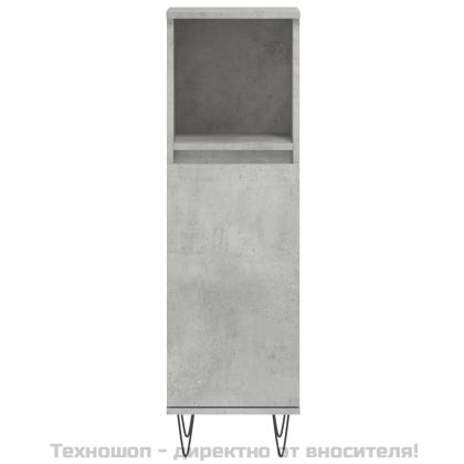 Комплект мебели за баня от 3 части бетонно сив инженерно дърво