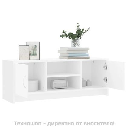 ТB шкаф, бял, 102x30x37,5 см, инженерно дърво