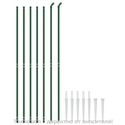 Ограда от телена мрежа с шипове, зелена, 2x10 м