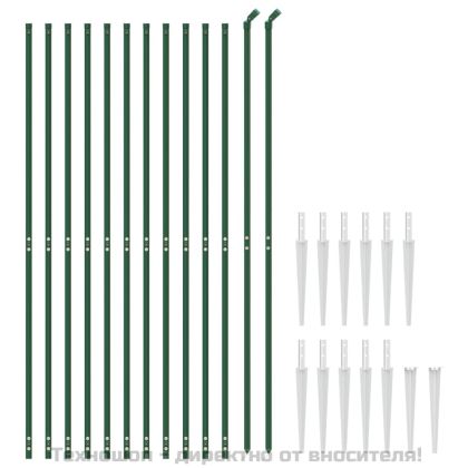 Плетена оградна мрежа с шипове, зелена, 2,2x25 м