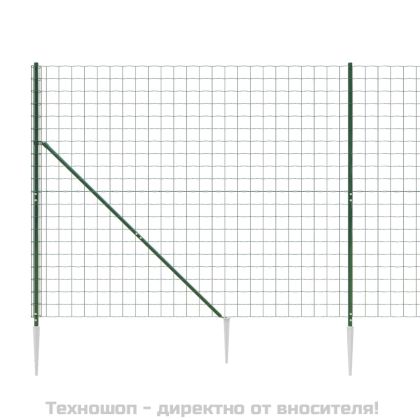 Плетена оградна мрежа с шипове, зелена, 2,2x25 м