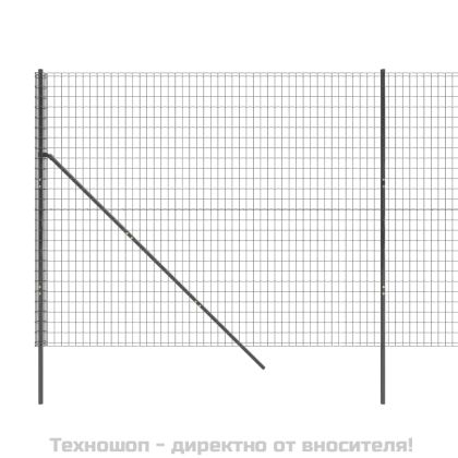Ограда от телена мрежа антрацит 2,2x25 м поцинкована стомана