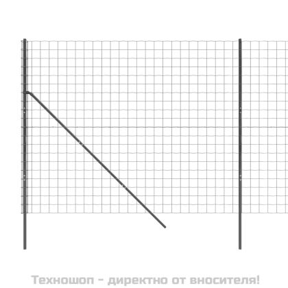 Ограда от телена мрежа антрацит 1,8x25 м поцинкована стомана