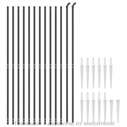 Ограда от телена мрежа с шипове, антрацит, 1,6x25 м