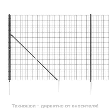 Ограда от телена мрежа с шипове, антрацит, 1,6x25 м