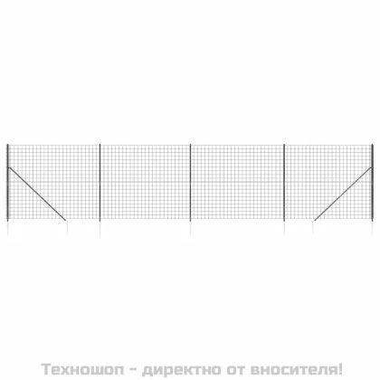 Ограда от телена мрежа с шипове, антрацит, 1,4x10 м