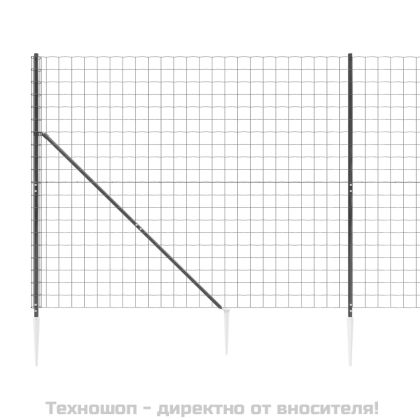 Ограда от телена мрежа с шипове, антрацит, 1,4x25 м