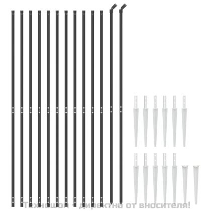 Ограда от телена мрежа с шипове, антрацит, 1,4x25 м