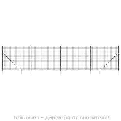 Ограда от телена мрежа с шипове, антрацит, 2x10 м