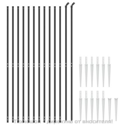 Ограда от телена мрежа с шипове, антрацит, 2x25 м