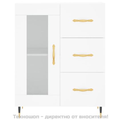 Сайдборд, бял, 69,5x34x90 см, инженерно дърво