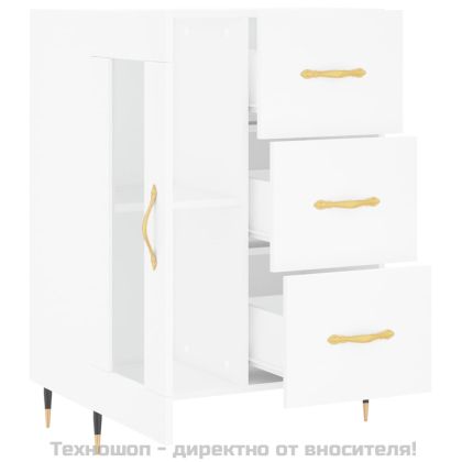 Сайдборд, бял, 69,5x34x90 см, инженерно дърво