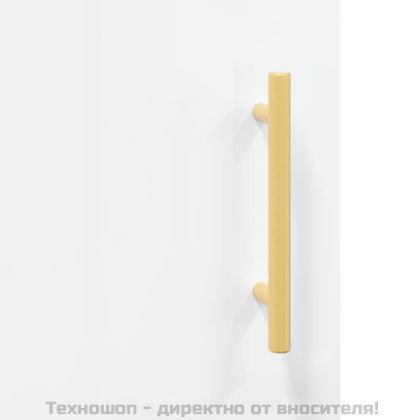 Сайдборд, бял гланц, 69,5x34x90 см, инженерно дърво