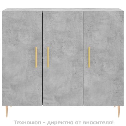Сайдборд, бетонно сив, 90x34x80 см, инженерно дърво