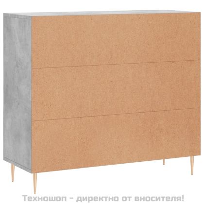 Сайдборд, бетонно сив, 90x34x80 см, инженерно дърво