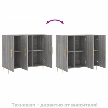 Сайдборд, Сив сонома, 90x34x80 см, инженерно дърво