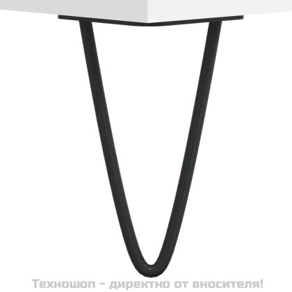 Сайдборд, бял, 90x34x80 см, инженерно дърво