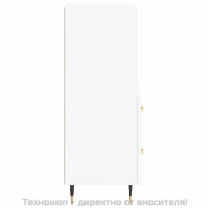 Сайдборд, бял, 34,5x34x90 см, инженерно дърво