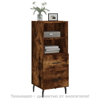 Сайдборд, опушен дъб, 34,5x34x90 см, инженерно дърво