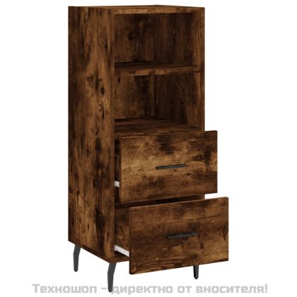 Сайдборд, опушен дъб, 34,5x34x90 см, инженерно дърво