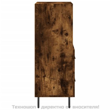 Сайдборд, опушен дъб, 34,5x34x90 см, инженерно дърво