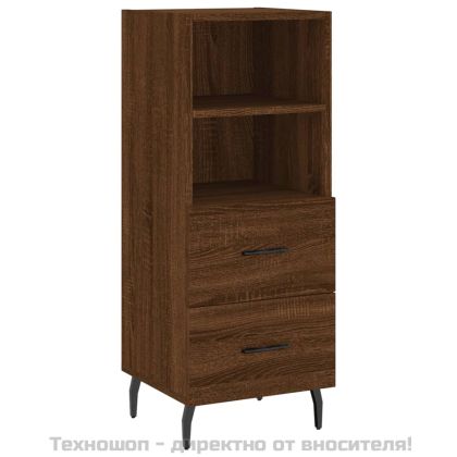 Сайдборд, кафяв дъб, 34,5x34x90 см, инженерно дърво