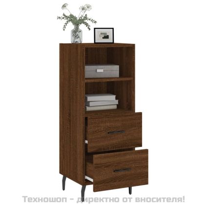 Сайдборд, кафяв дъб, 34,5x34x90 см, инженерно дърво