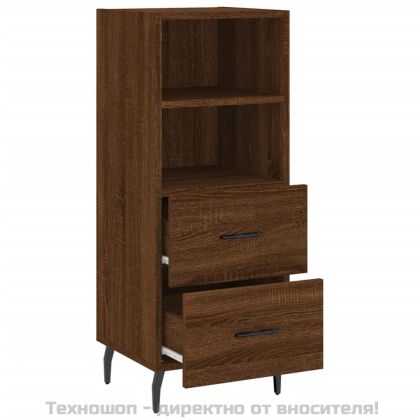 Сайдборд, кафяв дъб, 34,5x34x90 см, инженерно дърво