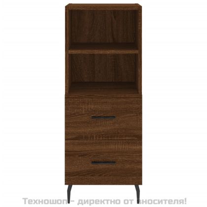 Сайдборд, кафяв дъб, 34,5x34x90 см, инженерно дърво