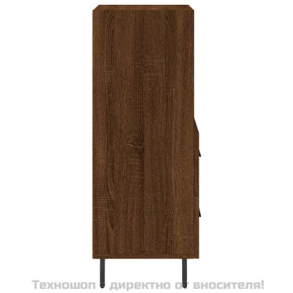 Сайдборд, кафяв дъб, 34,5x34x90 см, инженерно дърво