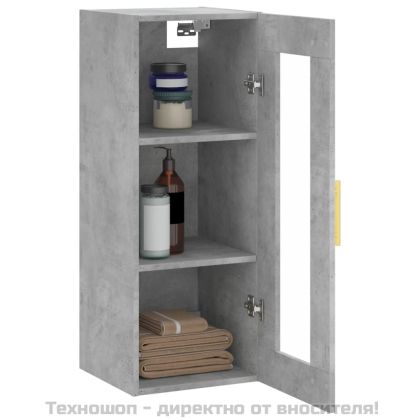 Стенен шкаф бетонно сив 34,5x34x90 см