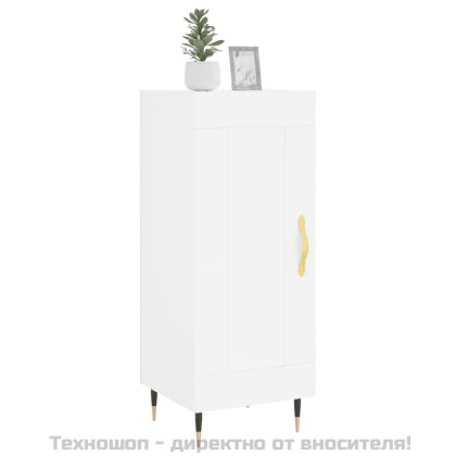 Сайдборд, бял, 34,5x34x90 см, инженерно дърво