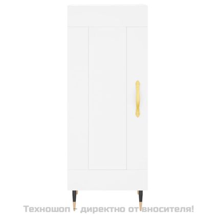 Сайдборд, бял, 34,5x34x90 см, инженерно дърво