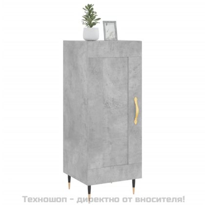 Сайдборд, бетонно сив, 34,5x34x90 см, инженерно дърво