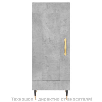 Сайдборд, бетонно сив, 34,5x34x90 см, инженерно дърво