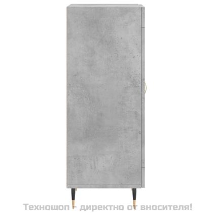 Сайдборд, бетонно сив, 34,5x34x90 см, инженерно дърво