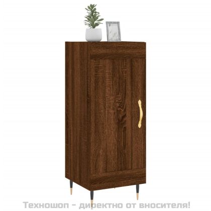 Сайдборд, кафяв дъб, 34,5x34x90 см, инженерно дърво