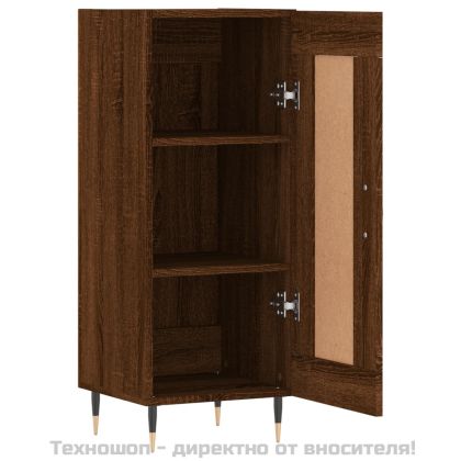 Сайдборд, кафяв дъб, 34,5x34x90 см, инженерно дърво