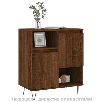 Сайдборд, Кафяв дъб, 60x35x70 см, инженерно дърво