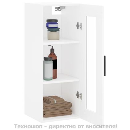 Стенен шкаф бял 34,5x34x90 см