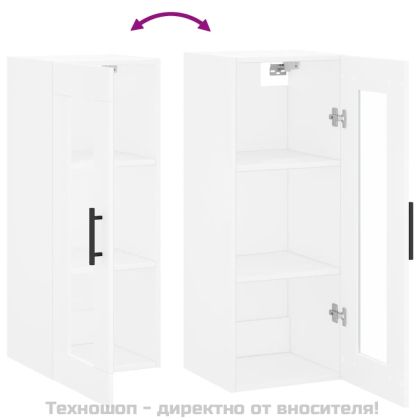 Стенен шкаф бял 34,5x34x90 см