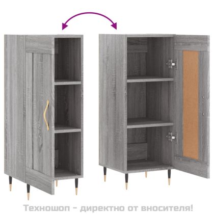 Сайдборд, сив сонома, 34,5x34x90 см, инженерно дърво