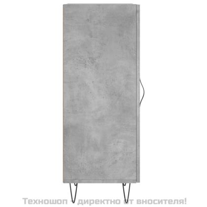 Сайдборд, бетонно сив, 34,5x34x90 см, инженерно дърво