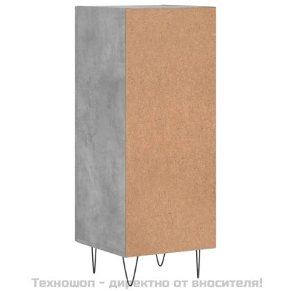 Сайдборд, бетонно сив, 34,5x34x90 см, инженерно дърво