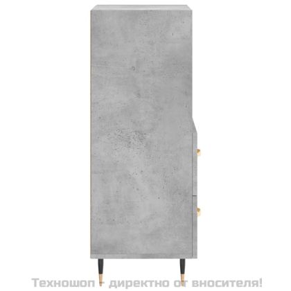 Сайдборд, бетонно сив, 34,5x34x90 см, инженерно дърво