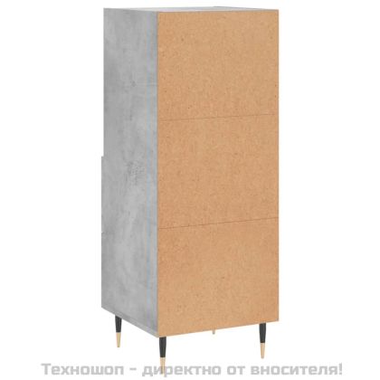 Сайдборд, бетонно сив, 34,5x34x90 см, инженерно дърво