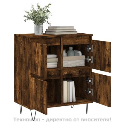 Сайдборд, опушен дъб, 60x35x70 см, инженерно дърво