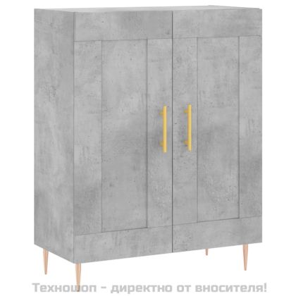 Сайдборд, бетонно сив, 69,5x34x90 см, инженерно дърво
