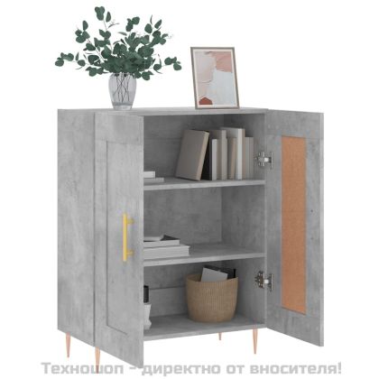 Сайдборд, бетонно сив, 69,5x34x90 см, инженерно дърво