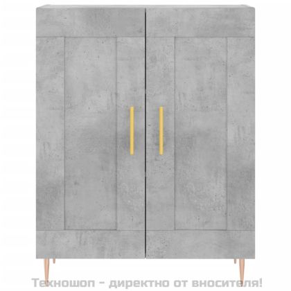 Сайдборд, бетонно сив, 69,5x34x90 см, инженерно дърво